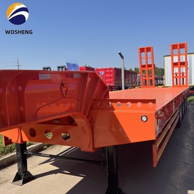 9.0-22.5 Rim 3 Axle 60T camión de cama baja semirremolque para equipos pesados