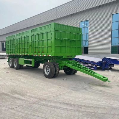 Q345 Remolque de barra de tracción de 2 ejes de acero al carbono 3 ejes con capacidad de 30 toneladas y pared lateral