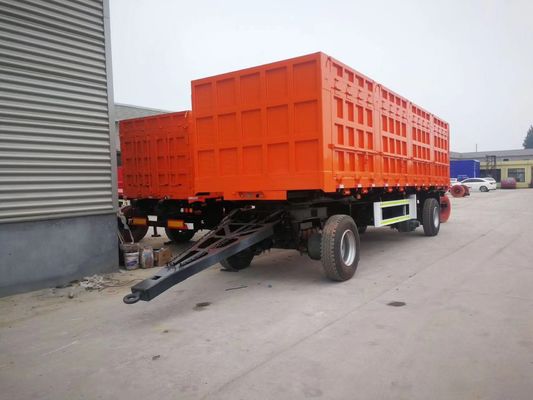 Q345 Remolque de barra de tracción de 2 ejes de acero al carbono 3 ejes con capacidad de 30 toneladas y pared lateral