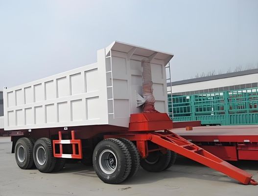 Q345 Remolque de barra de tracción de 2 ejes de acero al carbono 3 ejes con capacidad de 30 toneladas y pared lateral