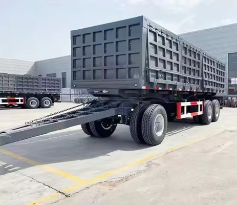 Barras de tiro de 3 ejes, descarga lateral, remolque completo de 40 a 100 toneladas, remolque Dolly, remolque de camión completo