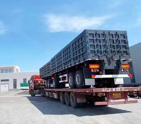 Barras de tiro de 3 ejes, descarga lateral, remolque completo de 40 a 100 toneladas, remolque Dolly, remolque de camión completo