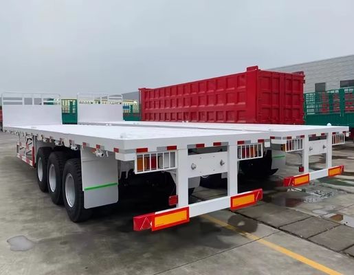 Semi-remolque para transporte de contenedores de 3 ejes 4 ejes 20 pies 40 pies 45 pies remolque de camión de cama plana