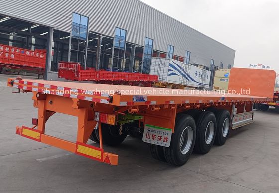 Semi-remolque para transporte de contenedores de 3 ejes 4 ejes 20 pies 40 pies 45 pies remolque de camión de cama plana