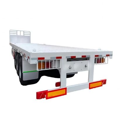 Semi remolque de cama plana con capacidad de 20-80 toneladas en 2/3/4 ejes de 14M para remolque de 40 pies