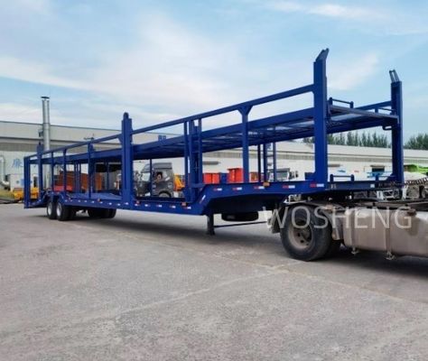 Remolque de camión Wosheng 2 Ejes Remolque de transporte de automóviles de doble piso Semirremolque de transporte de automóviles