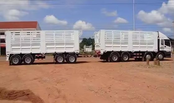 40-100 toneladas de material de acero de tira bar valla de remolque completo con sistema de suspensión mecánica