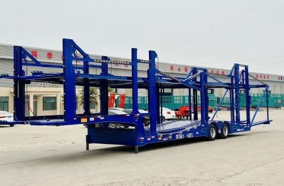 Wosheng 2 Ejes Remolque de transporte de automóviles de doble piso Semirremolque de transporte de automóviles para el transporte duradero