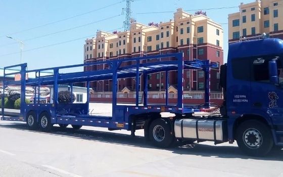 Wosheng 2 Ejes Remolque de transporte de automóviles de doble piso Semirremolque de transporte de automóviles para el transporte duradero
