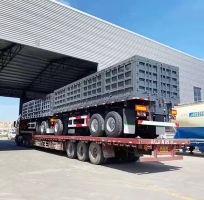 Barras de tiro de 3 ejes, descarga lateral, remolque completo de 40 a 100 toneladas, remolque Dolly, remolque de camión completo