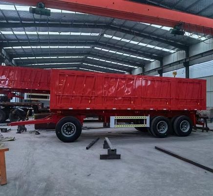 Barras de tiro de 3 ejes, descarga lateral, remolque completo de 40 a 100 toneladas, remolque Dolly, remolque de camión completo