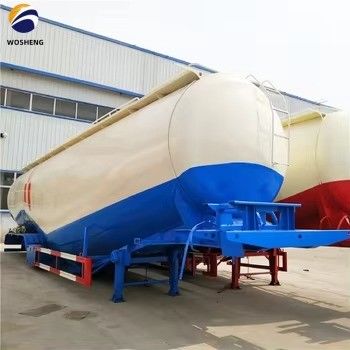 3 Ejes 45 50 60 cbm Silo de ceniza volante Cementero de remolque con presión de trabajo de 2,5 bar