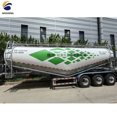 3 Ejes 45 50 60 cbm Silo de ceniza volante Cementero de remolque con presión de trabajo de 2,5 bar