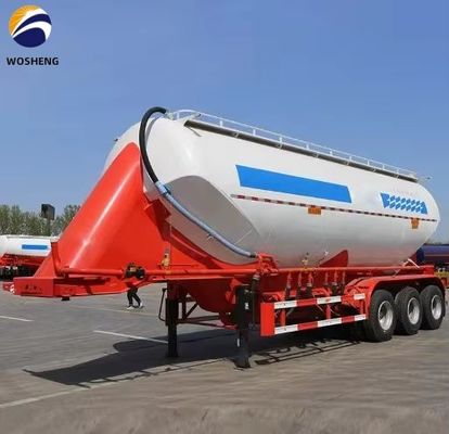 3 Ejes 45 50 60 cbm Silo de ceniza volante Cementero de remolque con presión de trabajo de 2,5 bar