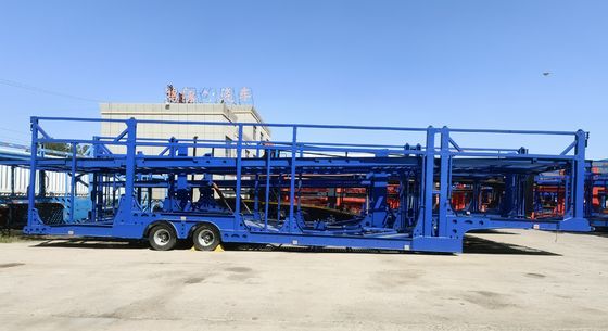 Carga útil máxima 30000 kg Semiremolques de acero por tierra de dos pisos para el transporte de camiones
