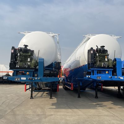 WOSHENG 50 toneladas camión a granel de acero de almacenamiento silo polvo seco cemento a granel camión cisterna remolque