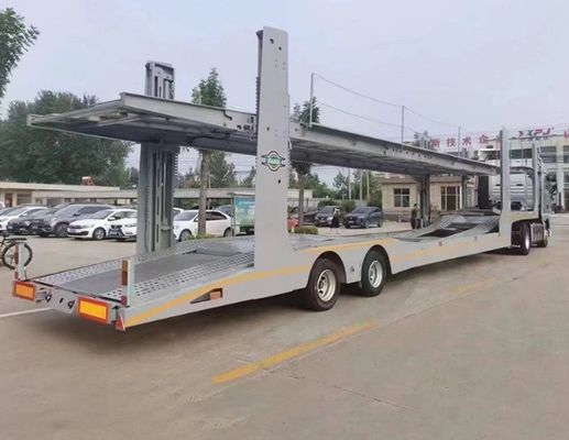 2 ejes remolque de transporte de vehículos de doble cubierta remolque de transporte de vehículos con sistema de frenos ABS