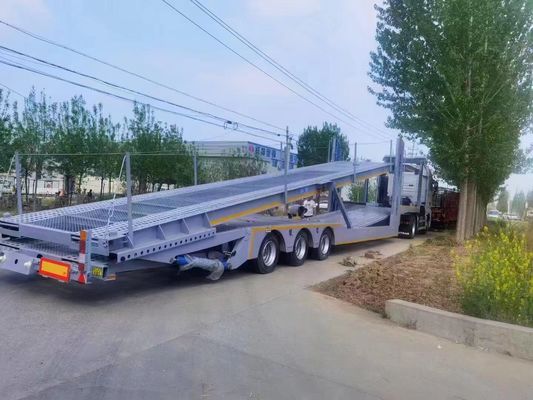2 ejes remolque de transporte de vehículos de doble cubierta remolque de transporte de vehículos con sistema de frenos ABS