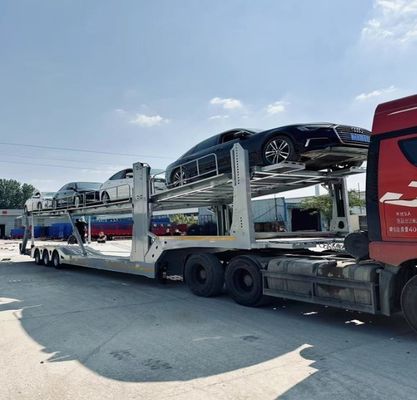 2 ejes remolque de transporte de vehículos de doble cubierta remolque de transporte de vehículos con sistema de frenos ABS