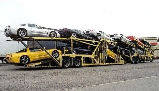 2 ejes remolque de transporte de vehículos de doble cubierta remolque de transporte de vehículos con sistema de frenos ABS